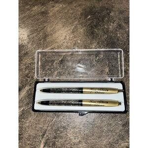 Vtg filigree pen set love letter aroma Two Pens